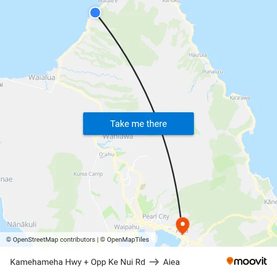 Kamehameha Hwy + Opp Ke Nui Rd to Aiea map