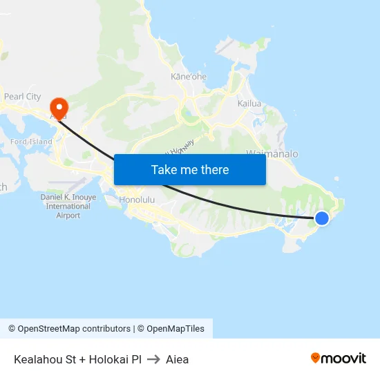 Kealahou St + Holokai Pl to Aiea map
