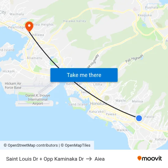 Saint Louis Dr + Opp Kaminaka Dr to Aiea map