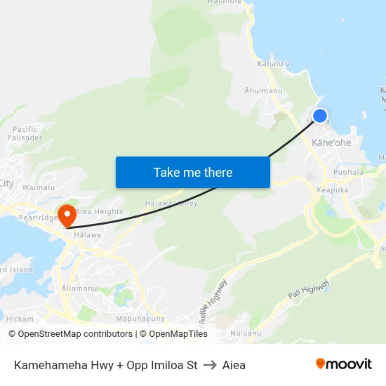 Kamehameha Hwy + Opp Imiloa St to Aiea map