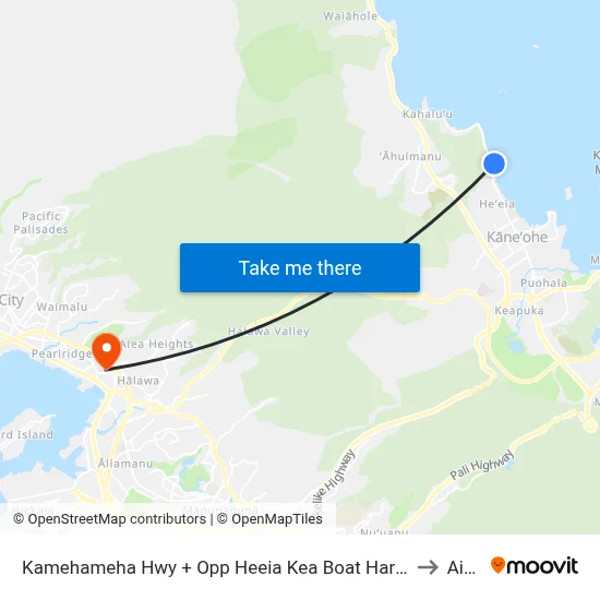 Kamehameha Hwy + Opp Heeia Kea Boat Harbor to Aiea map