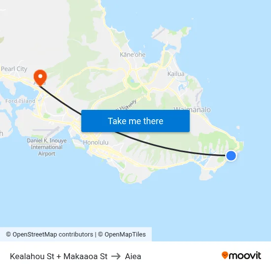 Kealahou St + Makaaoa St to Aiea map