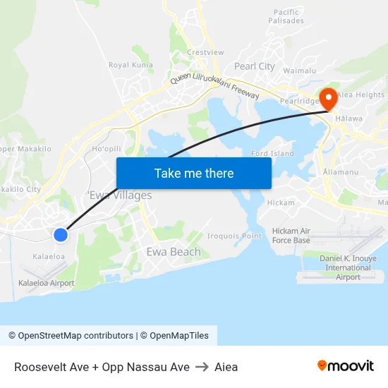 Roosevelt Ave + Opp Nassau Ave to Aiea map