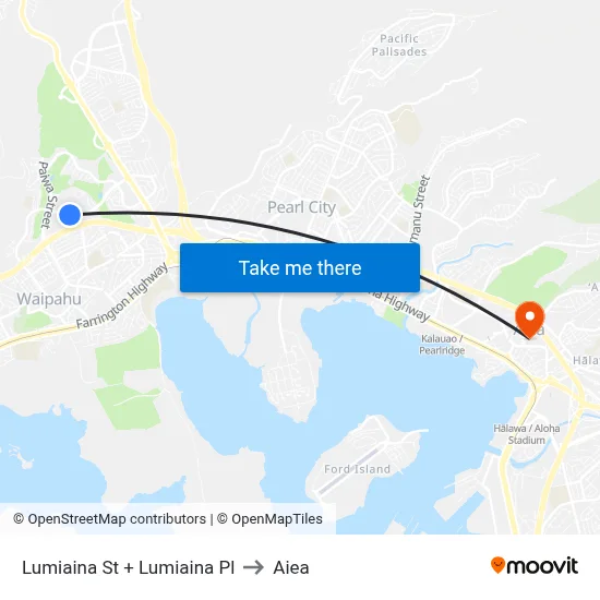Lumiaina St + Lumiaina Pl to Aiea map