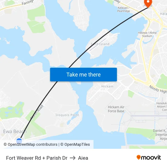 Fort Weaver Rd + Parish Dr to Aiea map
