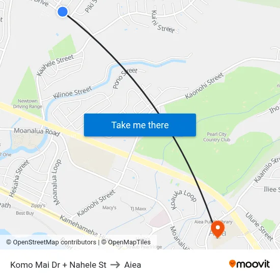 Komo Mai Dr + Nahele St to Aiea map