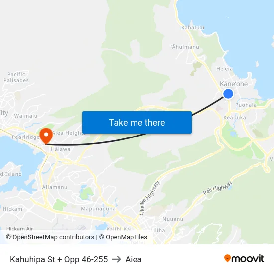 Kahuhipa St + Opp 46-255 to Aiea map
