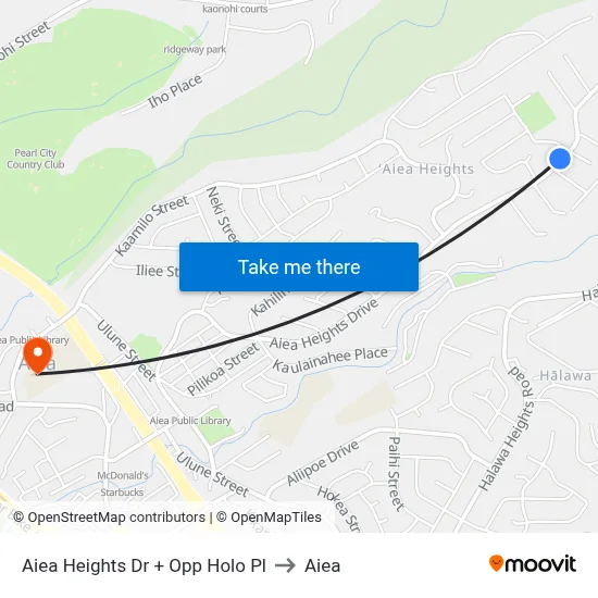 Aiea Heights Dr + Opp Holo Pl to Aiea map