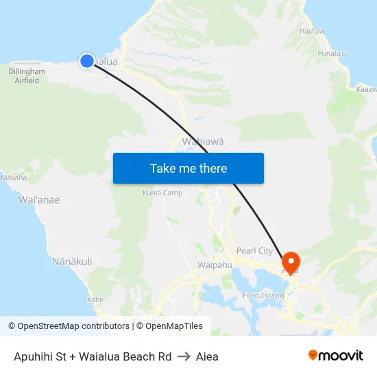 Apuhihi St + Waialua Beach Rd to Aiea map