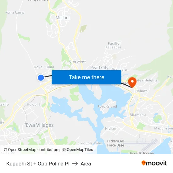 Kupuohi St + Opp Polina Pl to Aiea map