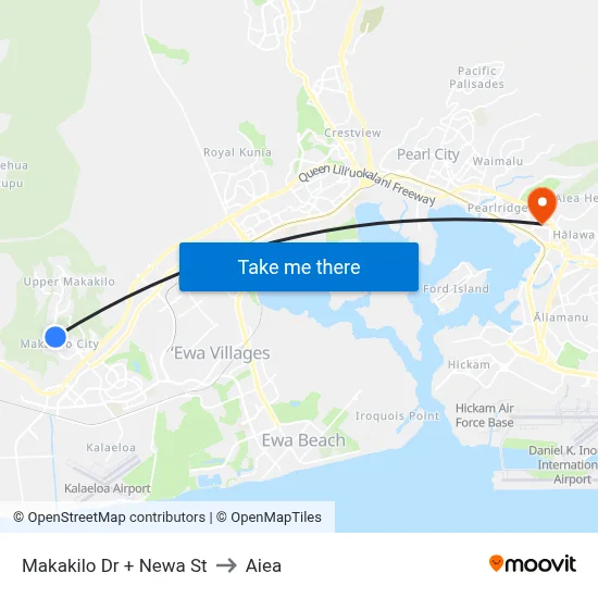 Makakilo Dr + Newa St to Aiea map