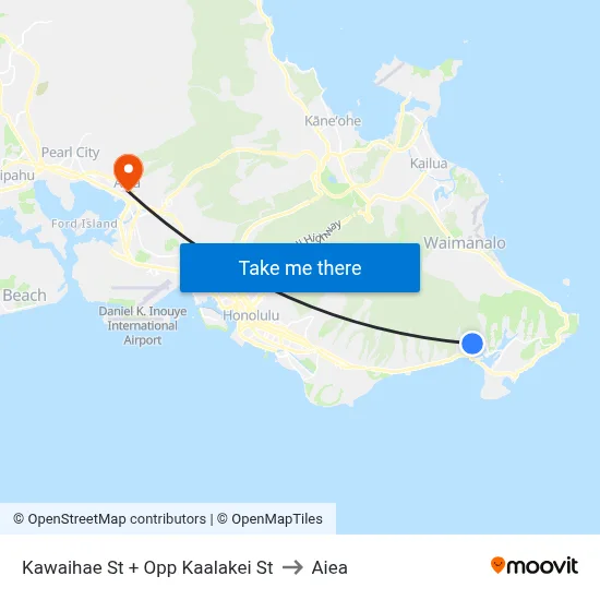 Kawaihae St + Opp Kaalakei St to Aiea map