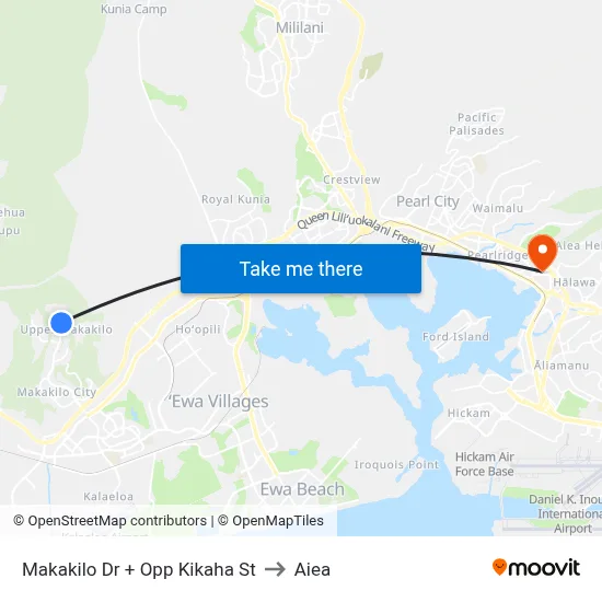 Makakilo Dr + Opp Kikaha St to Aiea map