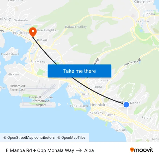 E Manoa Rd + Opp Mohala Way to Aiea map