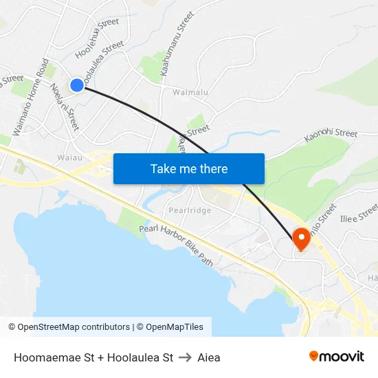 Hoomaemae St + Hoolaulea St to Aiea map