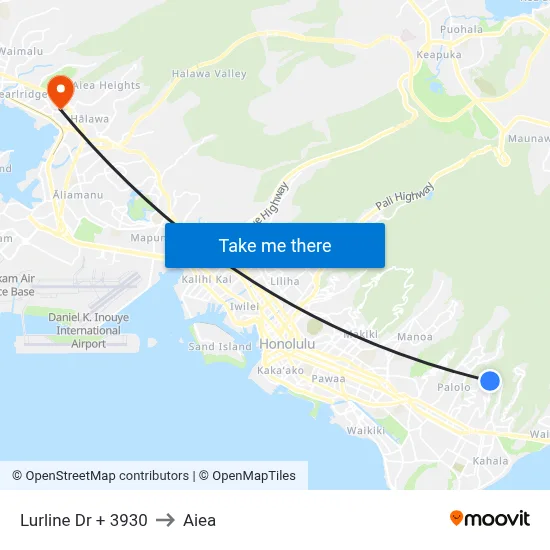 Lurline Dr + 3930 to Aiea map