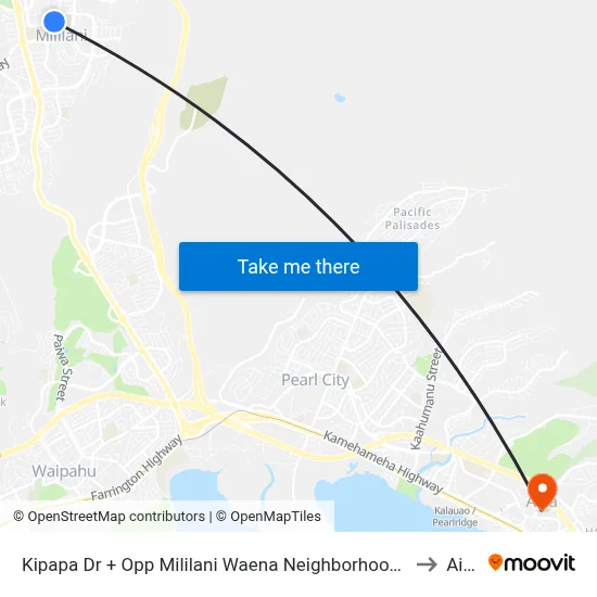 Kipapa Dr + Opp Mililani Waena Neighborhood Park to Aiea map