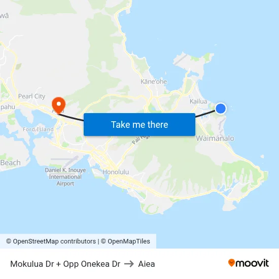 Mokulua Dr + Opp Onekea Dr to Aiea map