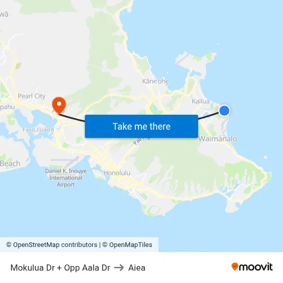 Mokulua Dr + Opp Aala Dr to Aiea map