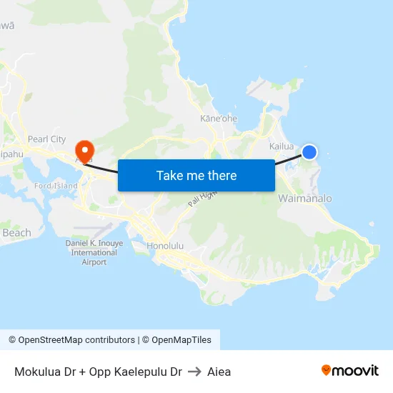 Mokulua Dr + Opp Kaelepulu Dr to Aiea map