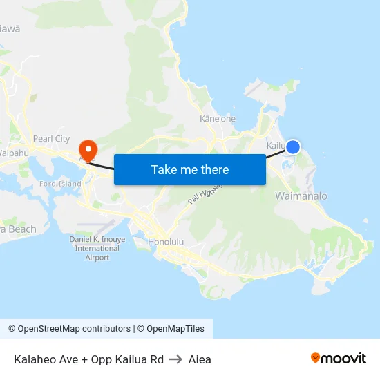 Kalaheo Ave + Opp Kailua Rd to Aiea map