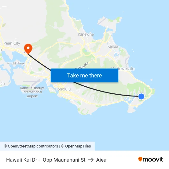 Hawaii Kai Dr + Opp Maunanani St to Aiea map
