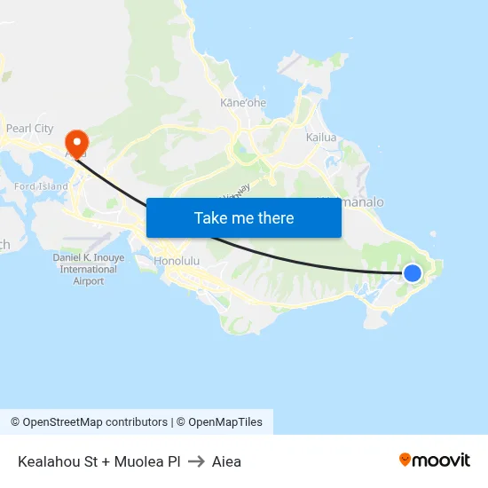 Kealahou St + Muolea Pl to Aiea map