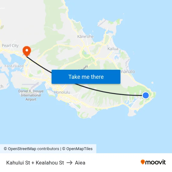 Kahului St + Kealahou St to Aiea map