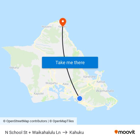 N School St + Waikahalulu Ln to Kahuku map