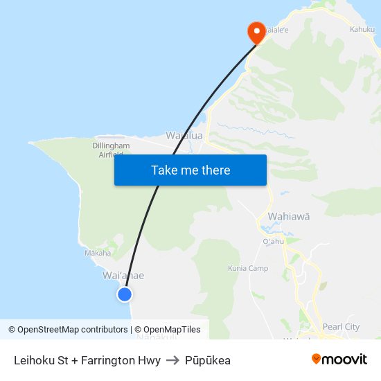 Leihoku St + Farrington Hwy to Pūpūkea map