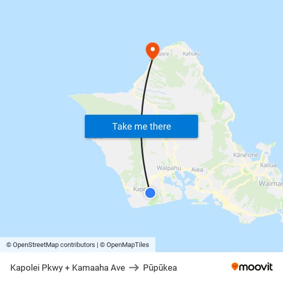 Kapolei Pkwy + Kamaaha Ave to Pūpūkea map