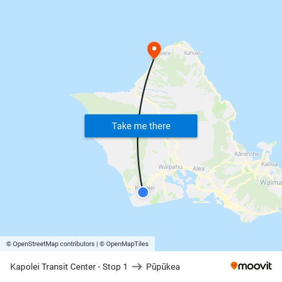 Kapolei Transit Center - Stop 1 to Pūpūkea map