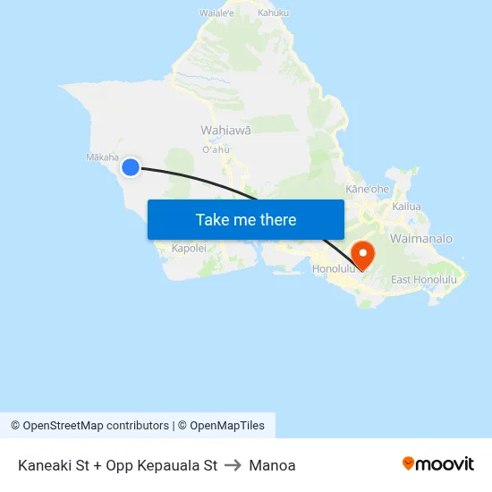 Kaneaki St + Opp Kepauala St to Manoa map