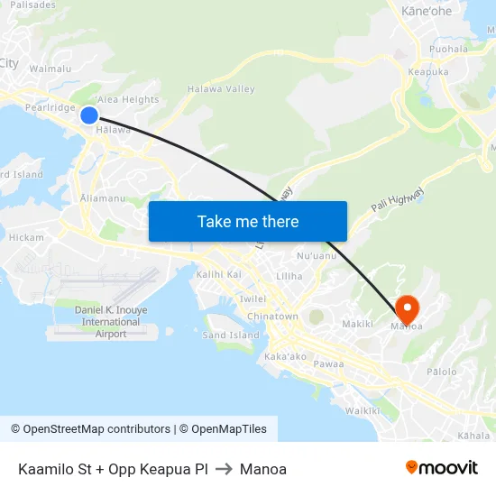 Kaamilo St + Opp Keapua Pl to Manoa map