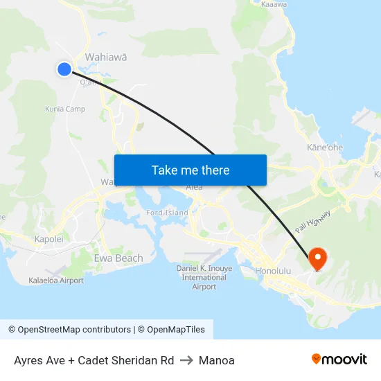 Ayres Ave + Cadet Sheridan Rd to Manoa map