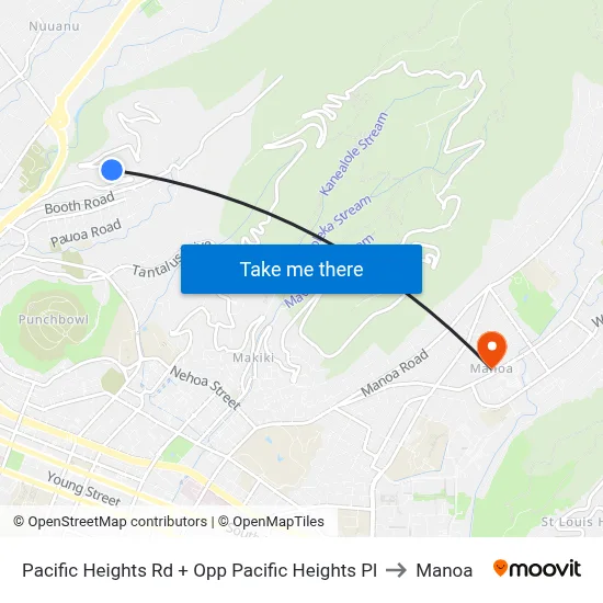 Pacific Heights Rd + Opp Pacific Heights Pl to Manoa map