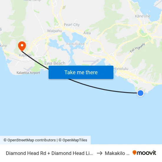 Diamond Head Rd + Diamond Head Lighthouse to Makakilo City map