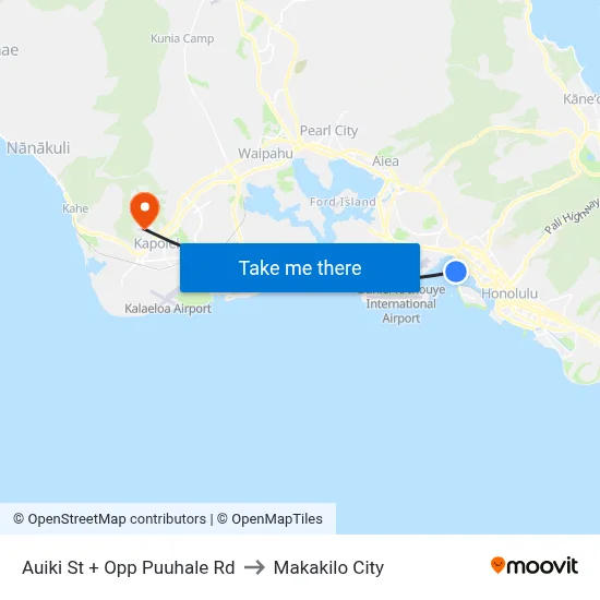 Auiki St + Opp Puuhale Rd to Makakilo City map