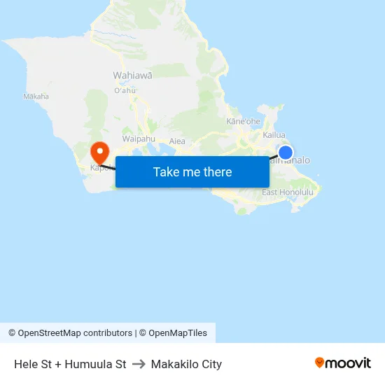 Hele St + Humuula St to Makakilo City map
