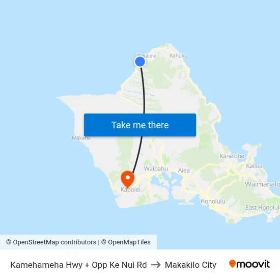 Kamehameha Hwy + Opp Ke Nui Rd to Makakilo City map