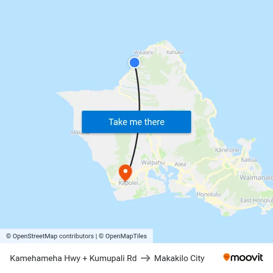 Kamehameha Hwy + Kumupali Rd to Makakilo City map