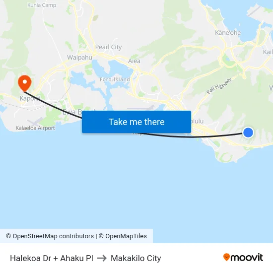 Halekoa Dr + Ahaku Pl to Makakilo City map