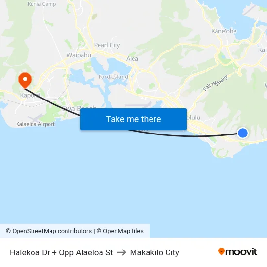 Halekoa Dr + Opp Alaeloa St to Makakilo City map