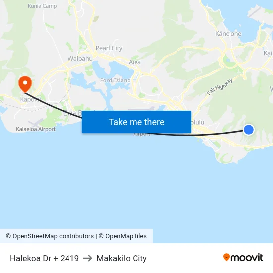 Halekoa Dr + 2419 to Makakilo City map