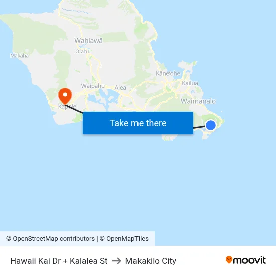 Hawaii Kai Dr + Kalalea St to Makakilo City map