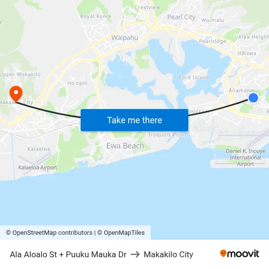 Ala Aloalo St + Puuku Mauka Dr to Makakilo City map