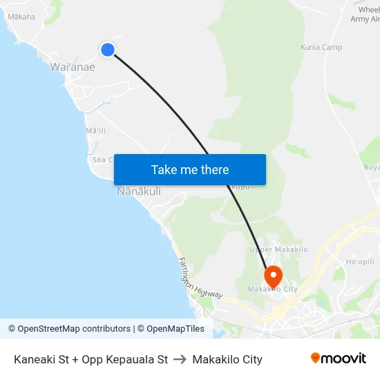 Kaneaki St + Opp Kepauala St to Makakilo City map