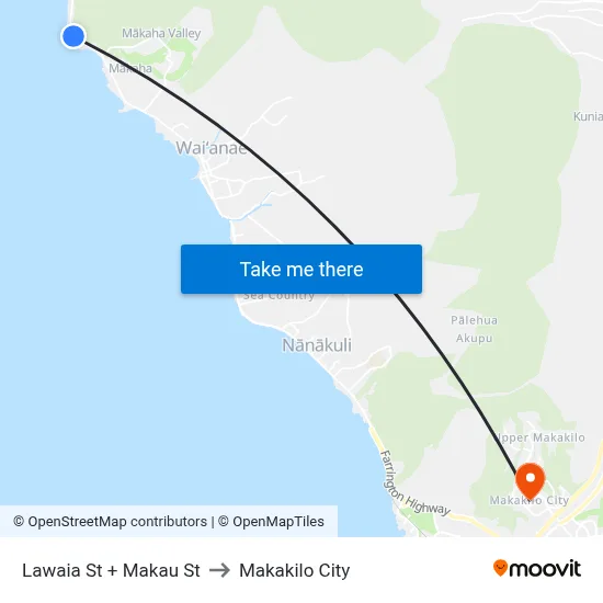 Lawaia St + Makau St to Makakilo City map