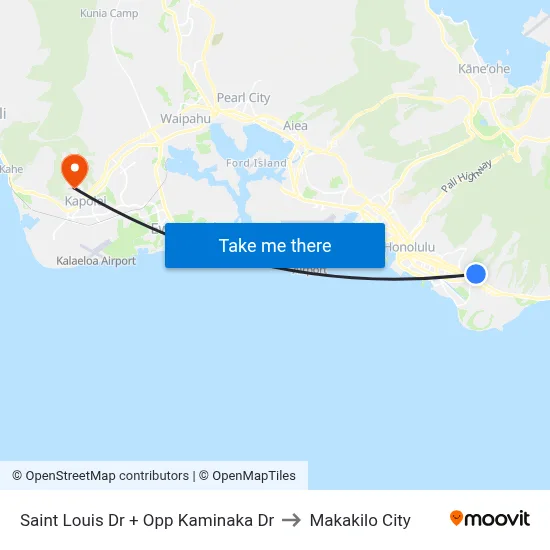 Saint Louis Dr + Opp Kaminaka Dr to Makakilo City map