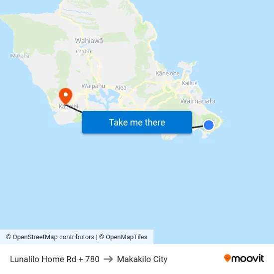 Lunalilo Home Rd + 780 to Makakilo City map